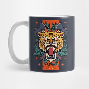 Tiger with axe In the Background Mug